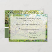 ヴィンテージのRSVPカード。  花咲くオーチャード 招待状 (正面/裏面)