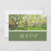 ヴィンテージのRSVPカード。花咲く果樹園 招待状 (裏面)