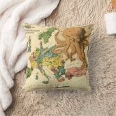 ヴィンテージのSerio 1877年の喜劇的な戦争の地図 クッション (ブランケット)