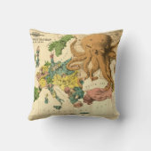 ヴィンテージのSerio 1877年の喜劇的な戦争の地図 クッション (裏面)