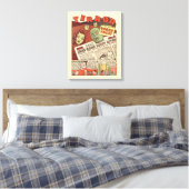 ヴィンテージのSFアドベンチャーテロの緑の顔 キャンバスプリント (インサイチュ (寝室))