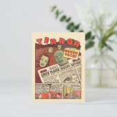 ヴィンテージのSFアドベンチャーテロの緑の顔 ポストカード (スタンド正面)