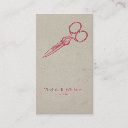 ヴィンテージのSissorsの裁縫婦のファッション 名刺 (正面)