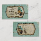 ヴィンテージのSmokeyのばら色のフクロウの名刺かラベル 名刺 (正面/裏面)