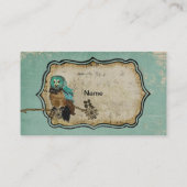 ヴィンテージのSmokeyのばら色のフクロウの名刺かラベル 名刺 (裏面)