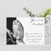 ヴィンテージのSnowyのフクロウの招待状 招待状 (スタンド正面)