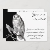 ヴィンテージのSnowyのフクロウの招待状 招待状 (正面/裏面)