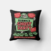 ヴィンテージのSpookshowポスター芸術- Kirmaの幽霊のパーティー クッション (裏面)