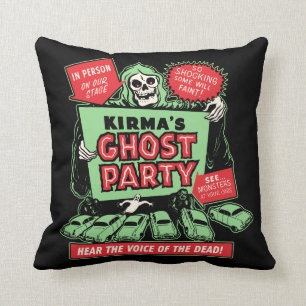 ヴィンテージのSpookshowポスター芸術- Kirmaの幽霊のパーティー クッション