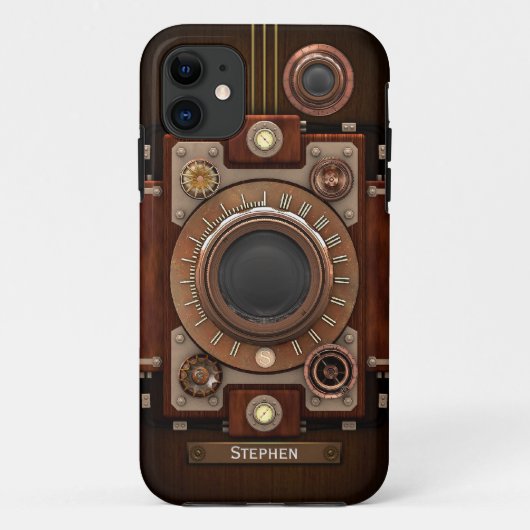ヴィンテージのSteampunkのカメラ#1C Case-Mate iPhoneケース (裏面)