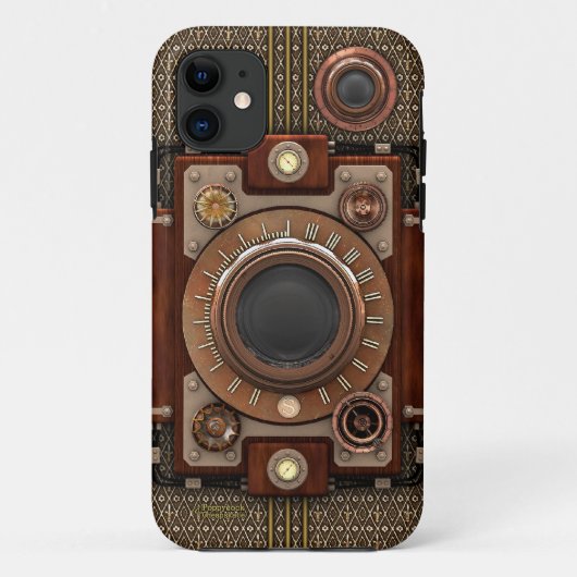 ヴィンテージのSteampunkのカメラ#1D (De Luxe!) Case-Mate iPhoneケース (裏面)