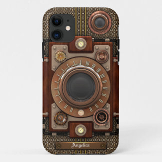 ヴィンテージのSteampunkのカメラ#1E (De Luxe!) iPhone 11 ケース