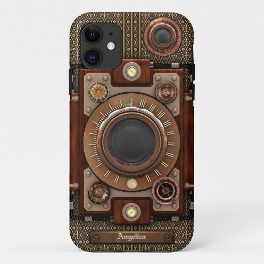 ヴィンテージのSteampunkのカメラ#1E (De Luxe!) Case-Mate iPhoneケース (裏面)