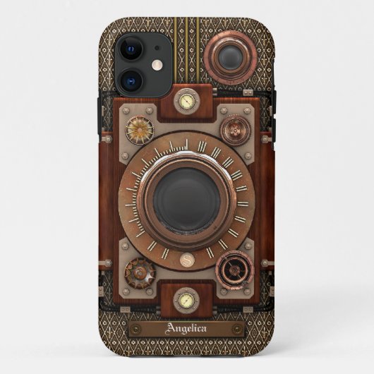 ヴィンテージのSteampunkのカメラ#1E (De Luxe!) Case-Mate iPhoneケース (裏面)