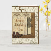 ヴィンテージのSteampunkのコラージュの誕生日 カード (黄色い花)