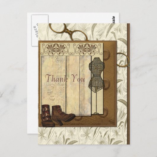 ヴィンテージのSteampunkのコラージュの誕生日 ポストカード (正面/裏面)