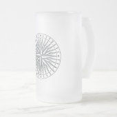 ヴィンテージのSteampunkのコンパス面図 フロストグラスビールジョッキ (正面右)