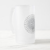 ヴィンテージのSteampunkのコンパス面図 フロストグラスビールジョッキ (正面左)