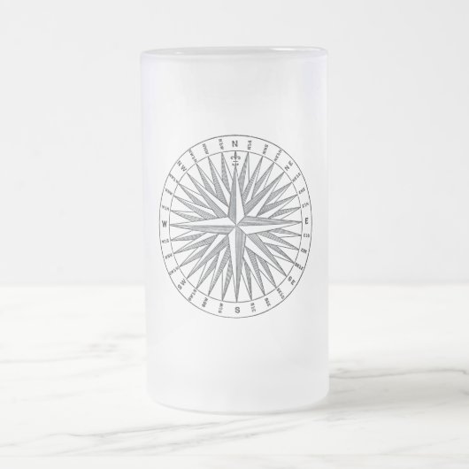 ヴィンテージのSteampunkのコンパス面図 フロストグラスビールジョッキ (中央)