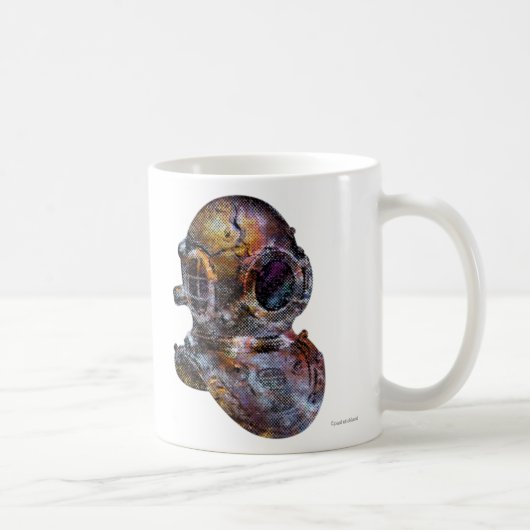 ヴィンテージのSteampunkのダイバーのヘルメット コーヒーマグカップ (右)