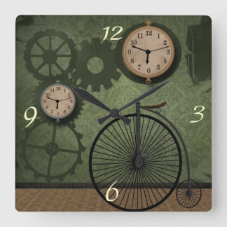 ヴィンテージのSteampunkのテーマの柱時計 スクエア壁時計