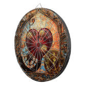 ヴィンテージのSteampunkのハートの壁紙 ダーツボード (正面右)