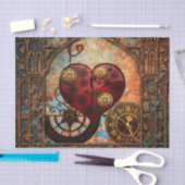 ヴィンテージのSteampunkのハートの壁紙 薄葉紙 (クラフト)