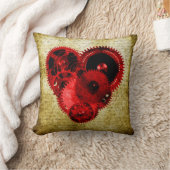 ヴィンテージのSteampunkのハート クッション (ブランケット)