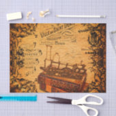 ヴィンテージのSteampunkの列車の壁紙 薄葉紙 (クラフト)