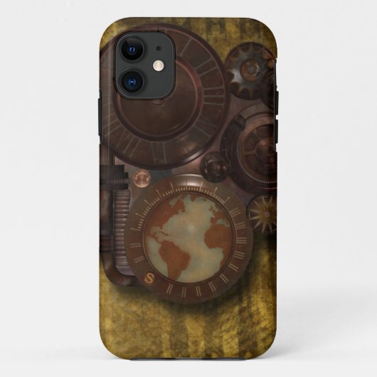 ヴィンテージのSteamPunkの地球の時計のiPhone 5カバー Case-Mate iPhoneケース (裏面)