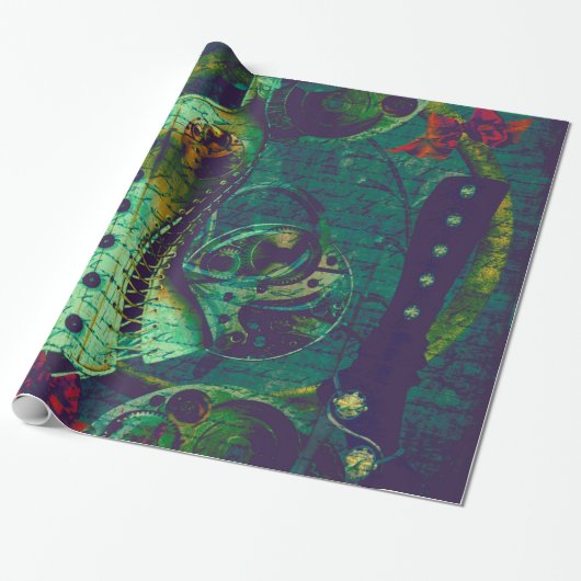 ヴィンテージのSteampunkの壁紙 ラッピングペーパー (アンロールド)