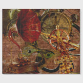 ヴィンテージのSteampunkの壁紙 ラッピングペーパー (フラット)