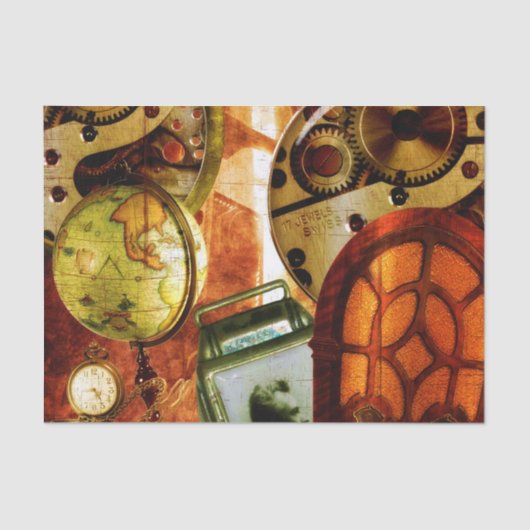 ヴィンテージのSteampunkの壁紙 薄葉紙 (正面)