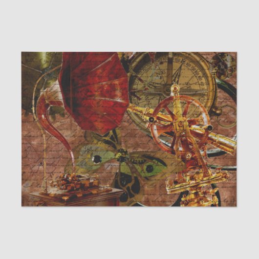 ヴィンテージのSteampunkの壁紙 薄葉紙 (正面)