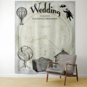 ヴィンテージのSteampunkの結婚式の写真の背景 タペストリー (インサイチュ)