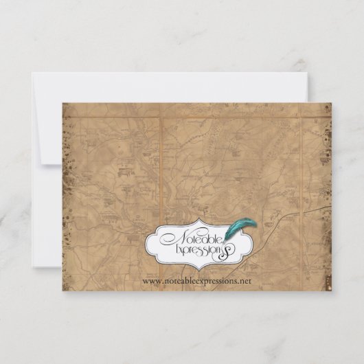 ヴィンテージのSteampunkの花嫁の結婚披露宴 招待状 (裏面)