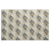 ヴィンテージのSteampunkの飛行船のコンパスおよびアンティークの地図 ファブリック (ファットクウォーター)