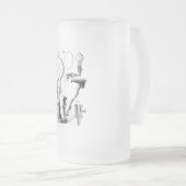 ヴィンテージのSteampunkエジソンの電球 フロストグラスビールジョッキ (正面右)