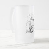 ヴィンテージのSteampunkエジソンの電球 フロストグラスビールジョッキ (正面左)