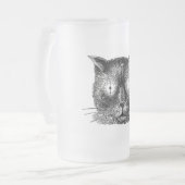 ヴィンテージのSteampunk猫 フロストグラスビールジョッキ (正面左)