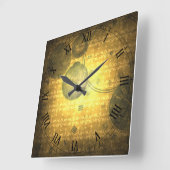 ヴィンテージのSteamPunk Roamanの数字のプリントの時計 スクエア壁時計 (傾斜)