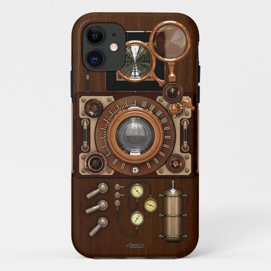 ヴィンテージのSteampunk TLRのカメラ Case-Mate iPhoneケース (裏面)