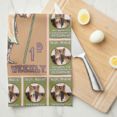 ヴィンテージのSuffragetteの猫およびマウスの行為のふきん キッチンタオル (四つ折り)