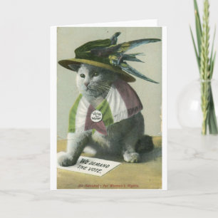 ヴィンテージのSuffragette猫、 カード