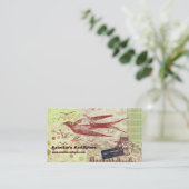 ヴィンテージのThumbelinaのコラージュのプロフィールカード 名刺 (スタンド正面)