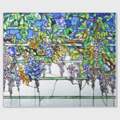 ヴィンテージのTiffanyのステンドグラスの藤の花柄の芸術 ラッピングペーパー (フラット)
