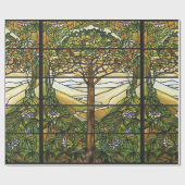 ヴィンテージのTiffanyのステンドグラス窓の生命の樹 ラッピングペーパー (フラット)