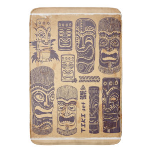 ヴィンテージのTikiクールでグランジなセット バスマット