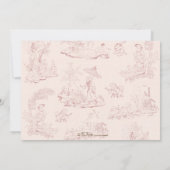 ヴィンテージのToileのベビーシャワーの招待状のピンク 招待状 (裏面)