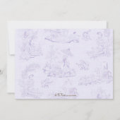 ヴィンテージのToileのベビーシャワーの招待状の紫色 招待状 (裏面)